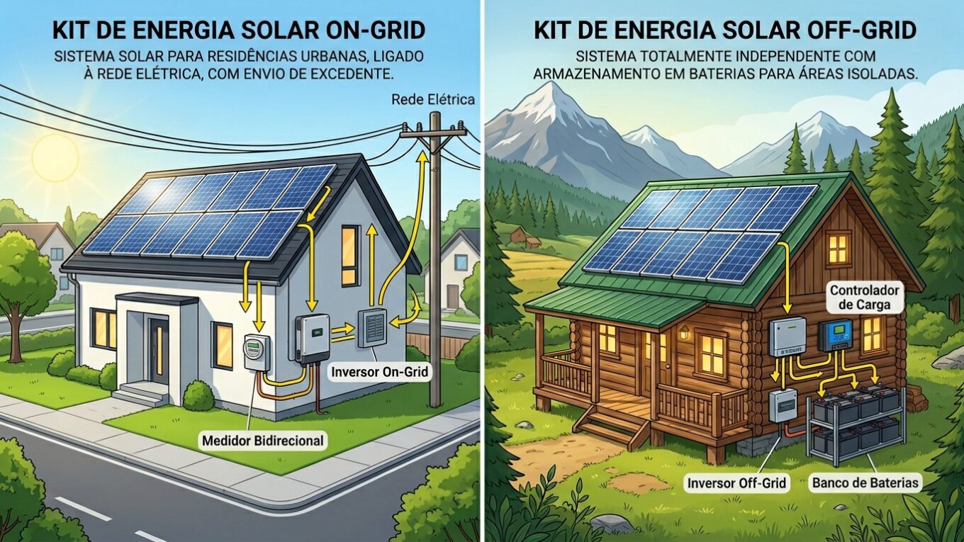 Kit Energia Solar Residencial Preço: On-Grid vs. Off-Grid, Qual Vale a Pena?