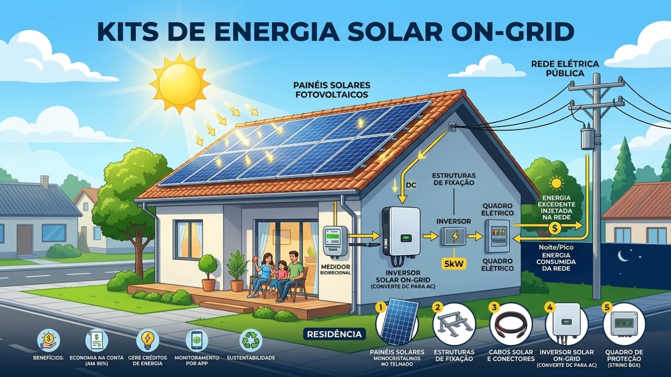 Kit Energia Solar Residencial Preço: On-Grid vs. Off-Grid, Qual Vale a Pena?