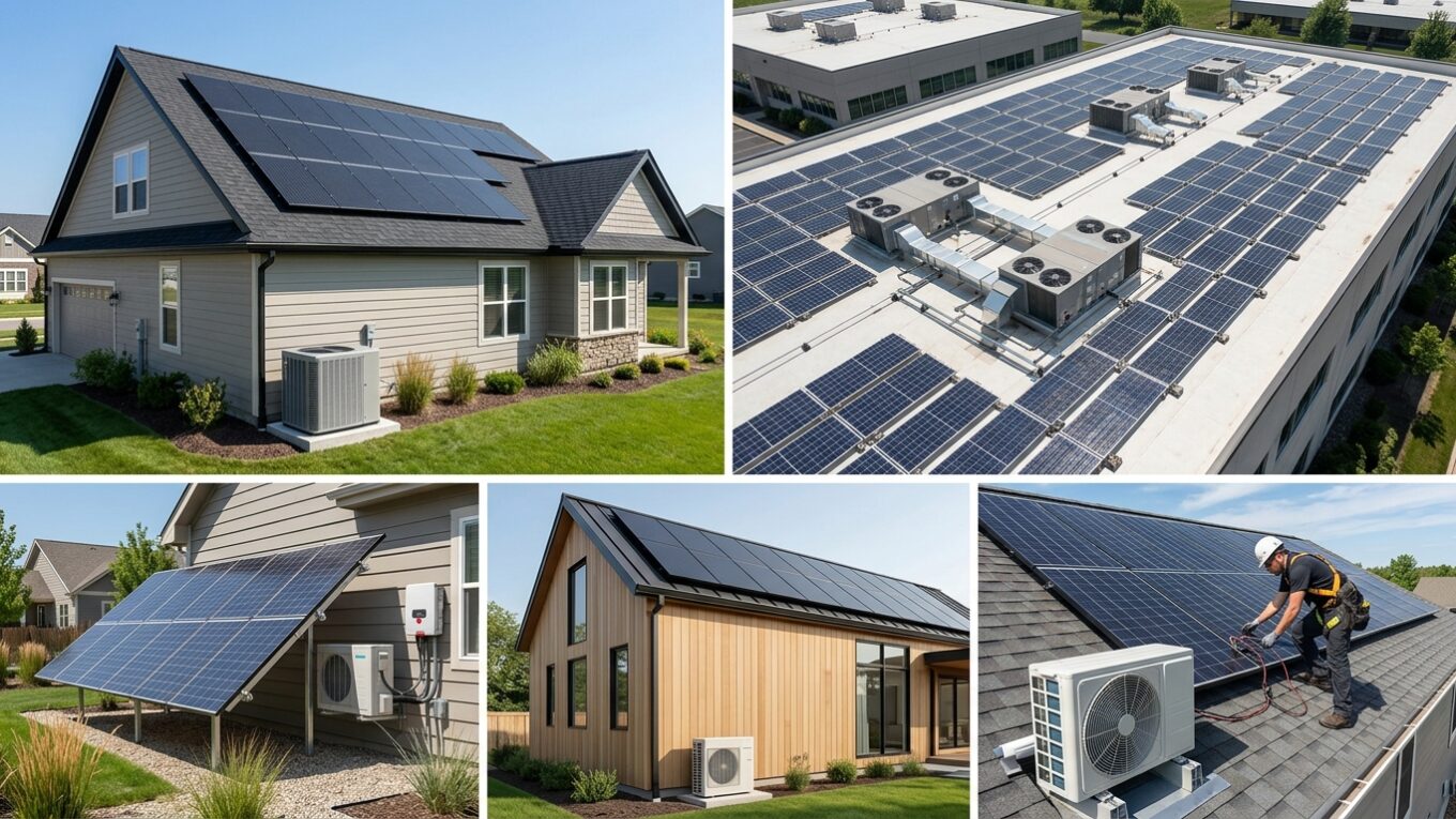 sistema solar para ar condicionado residencial