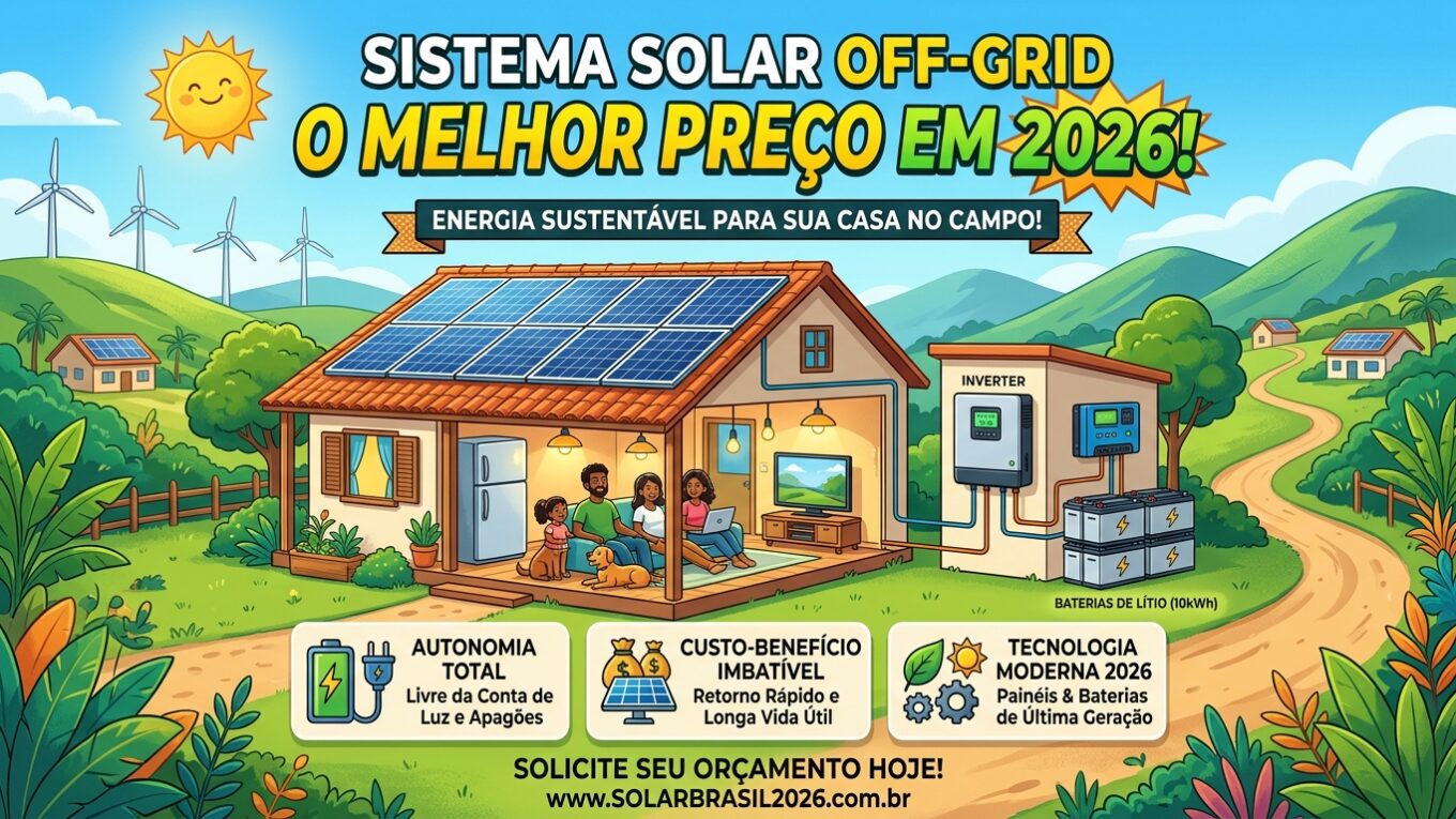 Kit Energia Solar Off Grid Completo Preço com Baterias: Vale a Pena em 2026?