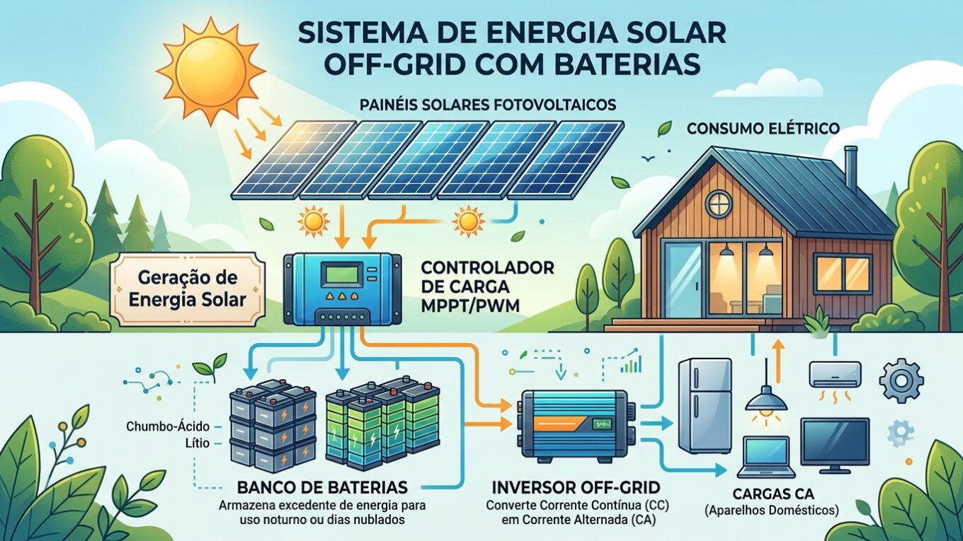 Kit Energia Solar OFF Grid 500 kWh mês preço