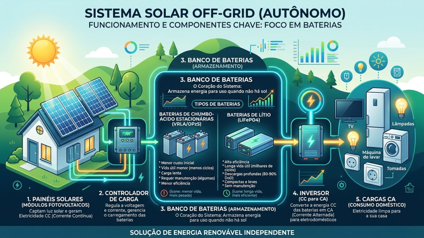 Kit Energia Solar Off Grid 