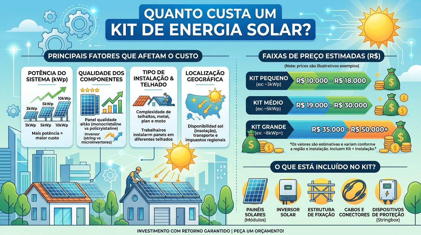 Quanto Custa um Kit de Energia Solar: On-Grid vs Off-Grid
