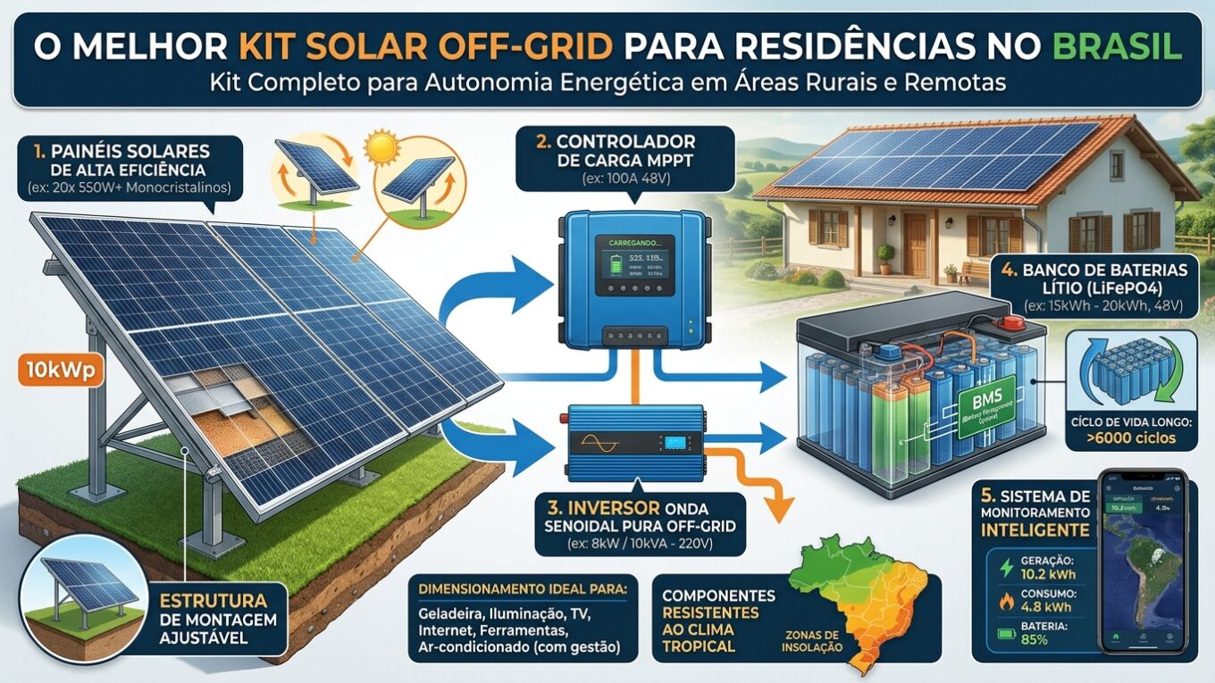 Como Escolher o Melhor Kit de Energia Solar Off Grid pra Casa