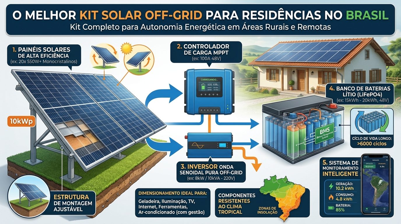 Como Escolher o Melhor Kit de Energia Solar Off Grid pra Casa