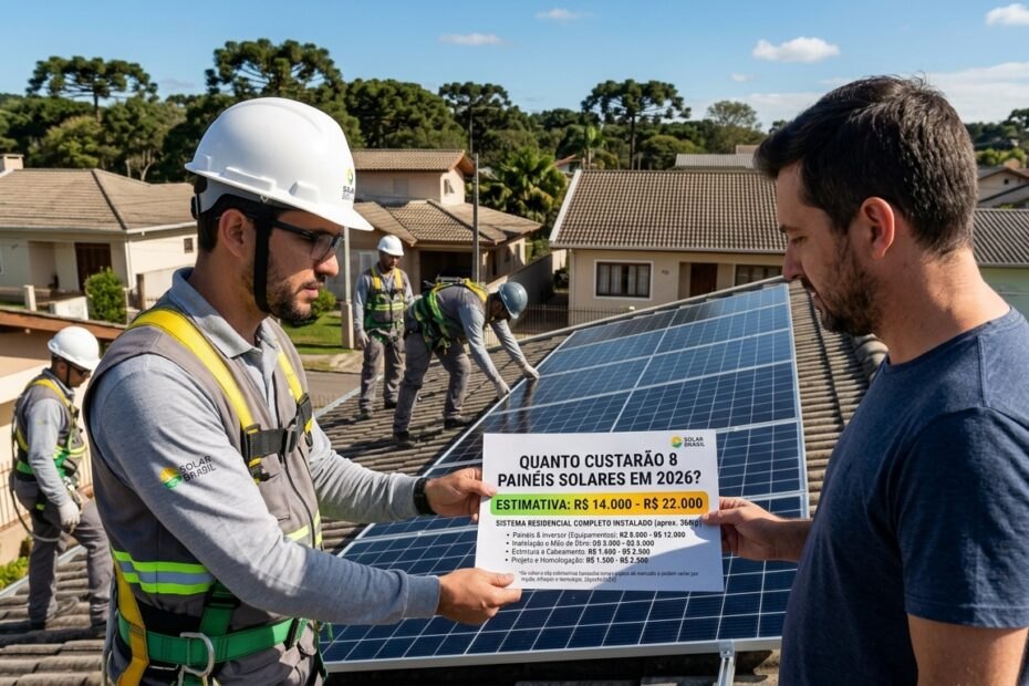 quanto custa 8 placas de energia solar